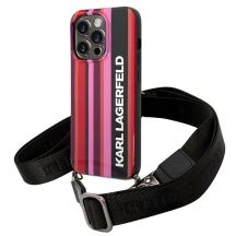 Karl Lagerfeld Color Stripes Strap Case for iPhone 14 Pro - Pink