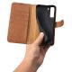 10. iCarer Haitang Leather Wallet Case Leather Case for Samsung Galaxy S22 + (S22 Plus) Wallet Housing Cover Brown (AKSM05BN)