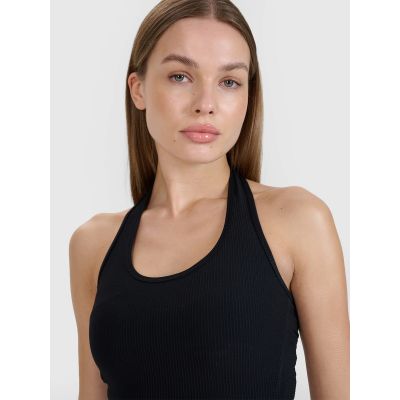 3. Women's slim crop top smooth 4F | Anna Lewandowska 4F 4FALSSS25TSLEF215-20S