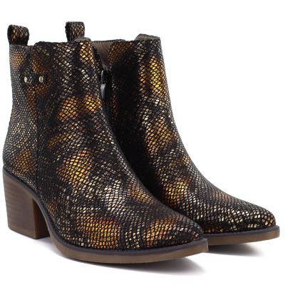 4. Women's snakeskin cowboy boots black M.Daszyński SA261-1
