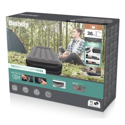 32. Bestway 671BT Air Mattress Single Mattress Black, Gray Unisex