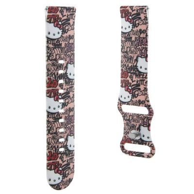 3. Hello Kitty Silicone Tags Graffiti strap universal 22mm - pink