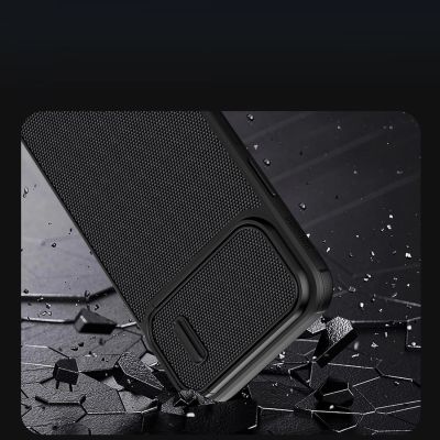 8. Nillkin Textured S Case for iPhone 14 Pro, armored cover with camera cover, blue