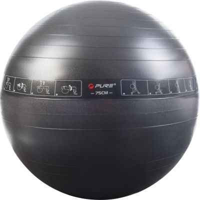 35. FITNESS BALL 75CM BLACK PURE 2 IMPROVE