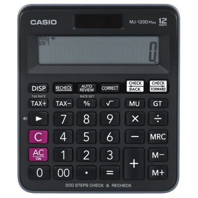 CASIO MJ-120D PLUS OFFICE CALCULATOR BLACK, 12-DIGITAL DISPLAY