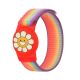 Apple AirTag Kids Nylon Wrist Strap Case - with Flower and Rainbow Stripe