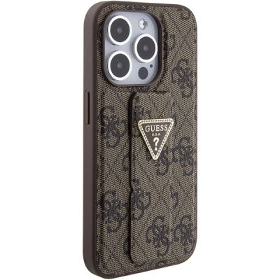 5. Guess Grip Stand 4G Triangle Strass case for iPhone 15 Pro - brown