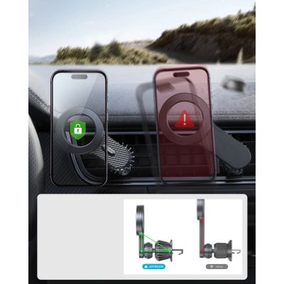 11. Magnetic car holder for iPhone with MagSafe Joyroom JR-ZS355 - black