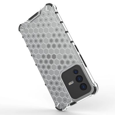 7. Honeycomb case armored cover with a gel frame for Vivo V23 5G transparent