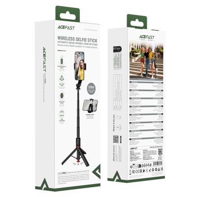 9. Acefast E42 Selfie Stick with Auto Tripod and Bluetooth Remote Control 1.05m - Black
