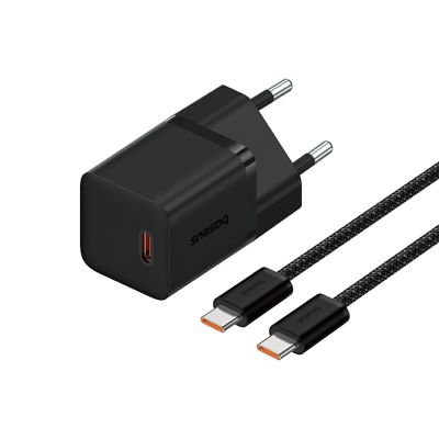 7. Baseus GaN5 30W Wall Charger with 100W USB-C to USB-C Cable - Black
