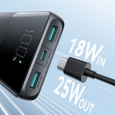 11. Joyroom JR-PBF20 25W 10000mAh Power Bank - Black
