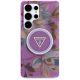 3. Guess Glitter Flowers Triangle Buttons MagSafe case for Samsung Galaxy S25 Ultra - purple