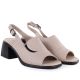 3. Women's beige leather high-heeled sandals Vinceza 26-66920