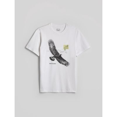 5. Men's regular printed T-shirt 4F 4FKAW26TTSHM4499-10S