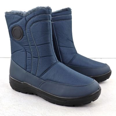 14. Women's flat insulated snow boots, navy blue, Potocki SU33310