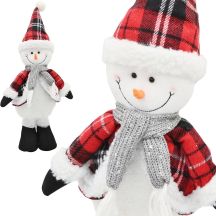 DECORATIVE SNOWMAN 50CM RED