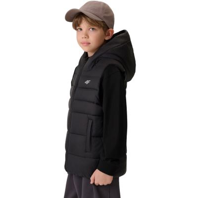 4. Boy's vest 4F M313 deep black 4FJWSS26TVJAM313 20S
