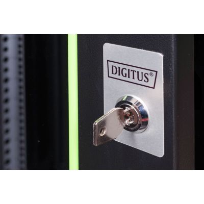 17. Digitus Unique 19" 20U wall-mounted network cabinet 600x450, glass door, black, undivided, assembled, 100kg