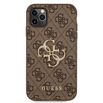 3. Guess 4G Big Metal Logo Case for iPhone 11 Pro Max - Brown