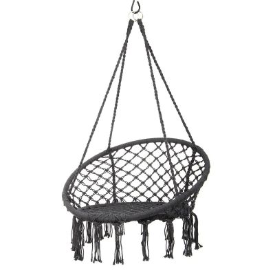 17. OPENWORK HAMMOCK HANGING CHAIR STORK'S NEST 80x60CM DARK GREY