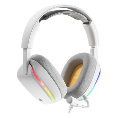 16. Glorious Gaming Glorious GHS Eternal RGB – RGB Stereo Gaming Headphones for PC, PS5, PS4, Switch – Custom-Tuned Drivers, Detachable Microphone, USB-C – Durable, 24/7 Comfort – White