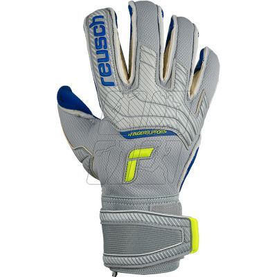 2. Reusch Attrakt Gold X Evolution Cut Finger Support M 52 70 950 6006 goalkeeper gloves