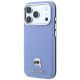 2. Karl Lagerfeld Grained Karl Head Metal MagSafe Case for iPhone 18 Pro / 17 Pro - Light Blue