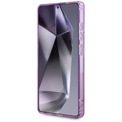 5. Guess Glitter Flowers Triangle Buttons MagSafe case for Samsung Galaxy S25 Ultra - purple
