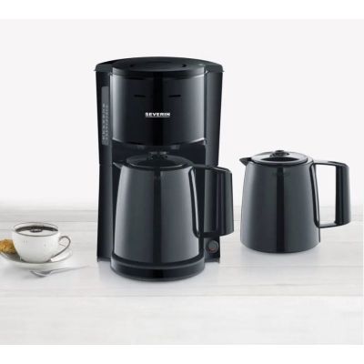 11. SEVERIN KA 9307 coffee machine with 2 thermoses 1000W black