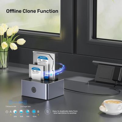 5. UNITEK 2X SATA 2.5"/3.5" USB 5GBPS HDD CLONING STATION