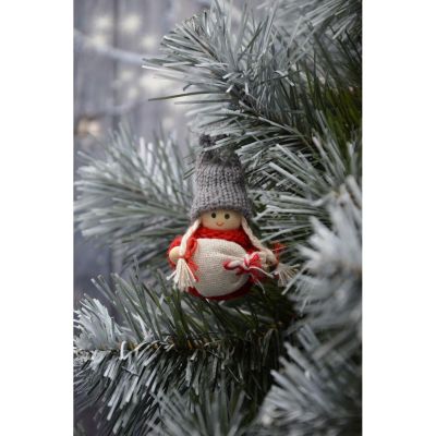 7. DECORATIVE DOLL WITH BAG RED GIRL 7.5 CM