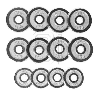 38. Barbells in a CHROME HMS suitcase 2x7,5kg STC15
