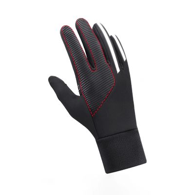5. Insulated, non-slip sports phone gloves (size L) - black