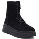 Women's suede ankle boots on a thick platform, black M.Daszyński SA257-1
