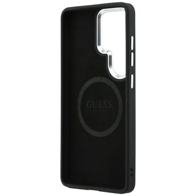 7. Guess Embossed Ring Triangle Logo MagSafe Case for Samsung Galaxy S26 Ultra - Black