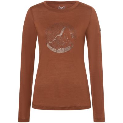 SUPER.NATURAL W Mountain Mandala Tree LS Women's Long-Sleeve Shirt, Brown