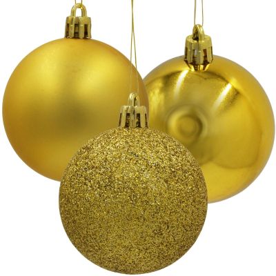 12. DECORATIVE PLASTIC BAUBLE SAFE 12 PCS 60MM GOLD