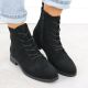 10. Women's openwork suede black ankle boots S.Barski HY52-535