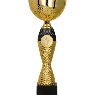 3. Gold and black metal cup