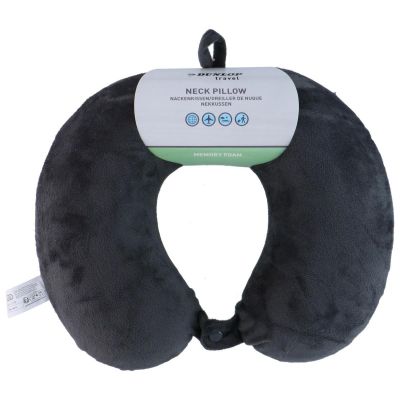 2. DUNLOP FOAM TRAVEL PILLOW HEADREST GREY
