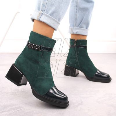 6. D&amp;A S.Barski ankle boots with decorative heel Premium Collection W MR880-018 OLI269B