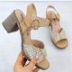 21. Women’s Beige Woven Block-Heel Sandals M.Daszyński MR24125-4