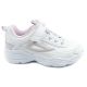 11. Fila Skye V children's sports shoes for girls with velcro, white