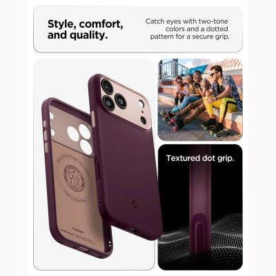 6. Spigen Nano Pop MagSafe Case for iPhone 18 Pro / 17 Pro – Dark Cherry