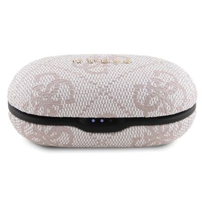 2. TWS Guess 4G Metal Bluetooth headphones with ENC docking station - pink