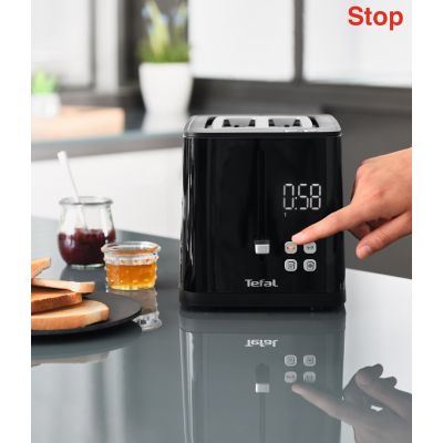 10. Tefal TT6408 Toaster 2 Slices Black 850 W