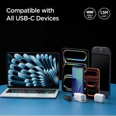 9. Spigen Essential EB24015CC USB-C / USB-C 240W 150cm Cable - Black