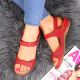 15. Red Velcro leather sandals W Helios 205