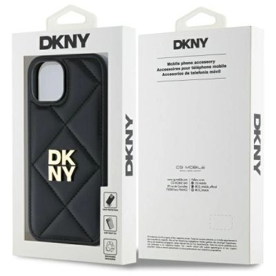 8. DKNY Quilted Stack Logo iPhone 15 Case - Black